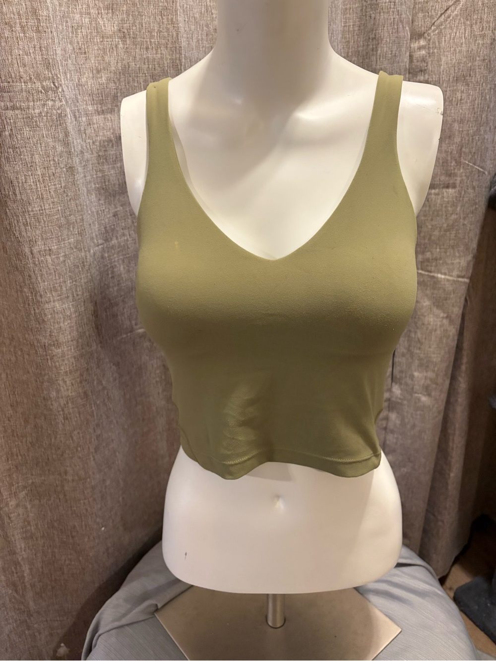 lululemon athletica Olive Green V‑Neck Cropped Tank